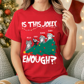 Personalized Christmas T-shirts, Hoodies, Sweatshirts – "Is This Jolly Enough?" with Custom Cats