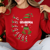 Christmas elf themed family t-shirts, sweatshirts, and hoodies – customizable with the number of children and their names