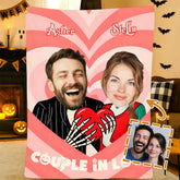 Halloween Couple Skeleton Photo Blanket – Personalized with Names