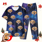 Custom Pet & Family Christmas Pajamas – Short Sleeve Flannel Matching Set
