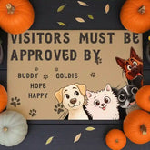 Personalized Halloween Dog Welcome Mat – Little Monsters Guard This Home