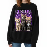 Custom Photo Unisex Vintage T-shirt, Hoodie, Sweatshirt for Cat Lovers,Pet Lovers, Family Member