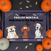 Haunted Halloween Dog Welcome Mat – Custom Pet Name & Design