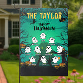 Personalized Halloween Ghost Family Garden Flag – Custom Name Yard Decor