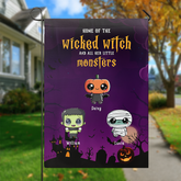 Personalized Halloween Flag – Cute Monster Family Banner with Custom Names