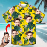 Custom Pet Photo Hawaiian Shirt for Men – Personalized Face Aloha Beach Shirt
