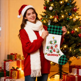 Personalised Pine Tree Socks for Grandma - A great family gift with your grandchild's name