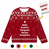 Custom Family Name Christmas Ugly Sweater – Personalized Holiday Sweatshirt with Names in Tree Shape, Perfect Gift for Families