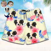 Personalized Pet Face Beach Shorts – Design Your Own Custom Swim Trunks