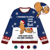 Funny Christmas Ugly Sweater – “I’ll Still Grab Your Butt” Joke Holiday Gift for Friends & Couples