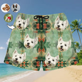 Personalized Pet Photo Beach Shorts – Custom Tropical Design