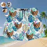 All-Over Face Print Shorts – Custom Tropical Shorts for Summer Vibes