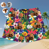 Custom Pet Face Hawaiian Shorts – Personalized Tropical Style for Pet Lovers