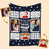 Customized Grandma Christmas flannel blanket with photos of grandchildren and grandma, a loving Christmas gift
