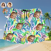Personalized Summer Shorts with Face – Custom Tropical Print Shorts
