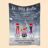 "Another Year Together" Personalized Girlfriend Blanket - A Customized Gift for a Friend or Sister