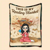 Personalized Book Lover Blanket – Custom Name Cozy Flannel Reading Throw