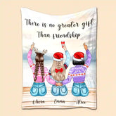 Personalized Best Friends Blanket – Custom Name Christmas Flannel Throw, “There Is No Greater Gift Than Friendship”