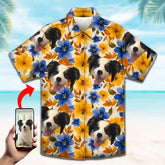 Unisex Pet Portrait Beach Shirt – Personalized Hawaiian Style