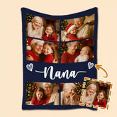 Custom Christmas Blanket – Personalized Photo Collage Throw Gift for Grandma,Mom