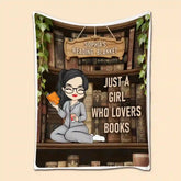 Just a Girl Who Loves Books Blanket – Custom Name Flannel Reading Throw