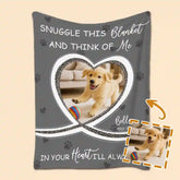 Custom Pet Memorial Blanket – Personalized Photo Heart Design, Forever in Your Heart Gift