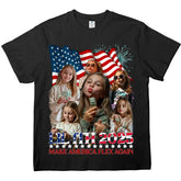 Funny Custom Face 4th of July Shirt – Personalized Patriotic Retro Tee, Vintage USA Independence Day T-shirt Gift