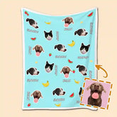 Custom Photo Pet Blanket – Cute Fruit Background Soft Flannel Throw Gift