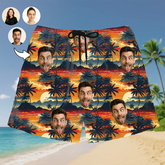 Tropical Print Shorts with Custom Photo – Funny & Unique Vacation Style