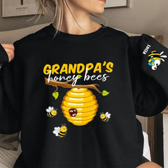 Personalized Grandma’s Honey Bees Sweatshirt with Names on Sleeves