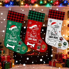 Personalized Dog Mom Christmas Stockings - Customize Pet Name and Quantity