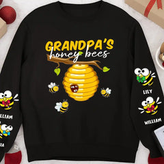 Personalized Grandma’s Honey Bees Sweatshirt with Names on Sleeves