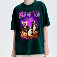 Custom Retro Halloween Dog Shirt – Personalized Pet Photo & Name