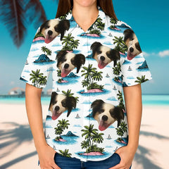 Camisa hawaiana con foto de mascota - Camisa unisex personalizada para vacaciones 