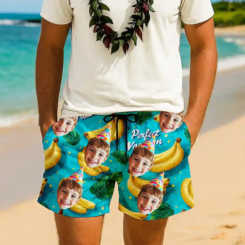 Custom Hawaiian Shorts with Faces – Fun, Personalized Beachwear