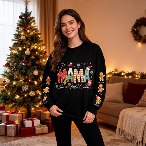 This Mom Loves Her Little Cookies – personalized gingerbread kids sweatshirts
