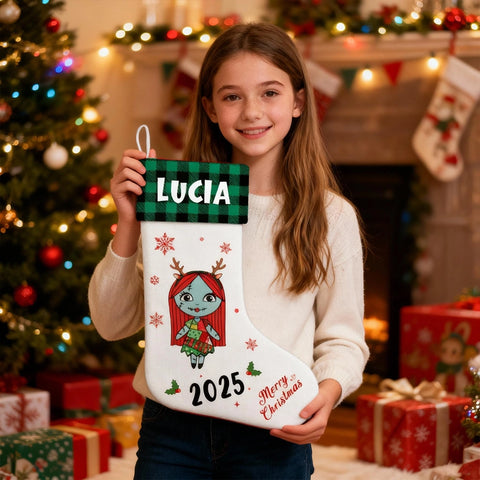 Personalized Christmas Stockings with Cartoon Characters - Gifts with Custom Names for Kids