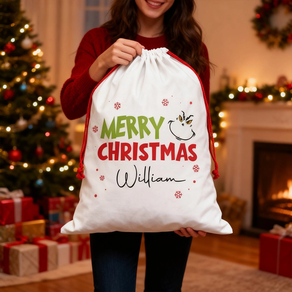 Personalized Christmas Gift Bag with Custom Name