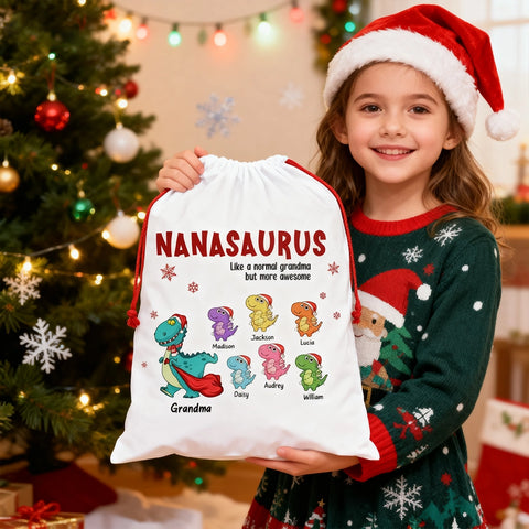 Custom Nanasaurus gift bags with your grandchild's name