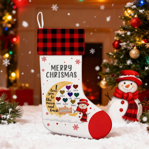 Personalized Grandma Christmas Stocking – I Love You to the Moon and Back