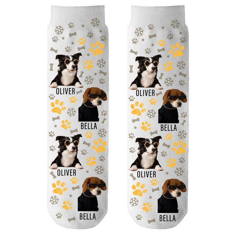 Personalized Christmas Socks with Pet Photo and Name