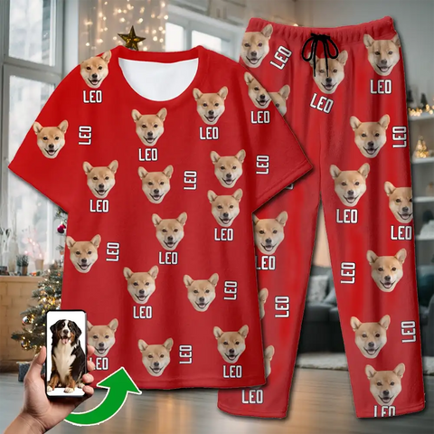 Custom Christmas Short Sleeve Flannel Pajamas – Matching Holiday Sleepwear for Families & Pets