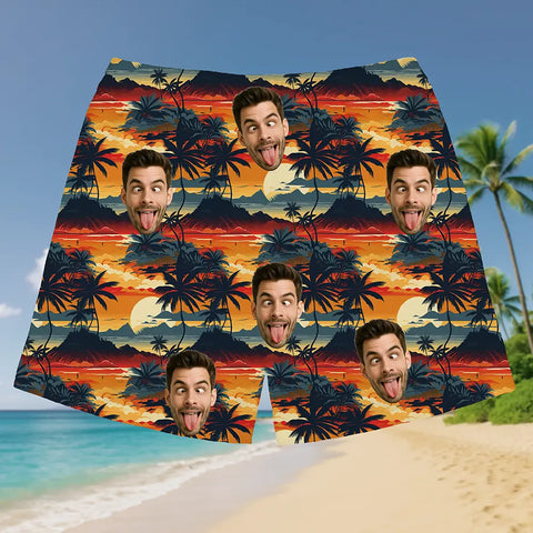 Short imprimé tropical avec photo personnalisée – Style vacances amusant et unique