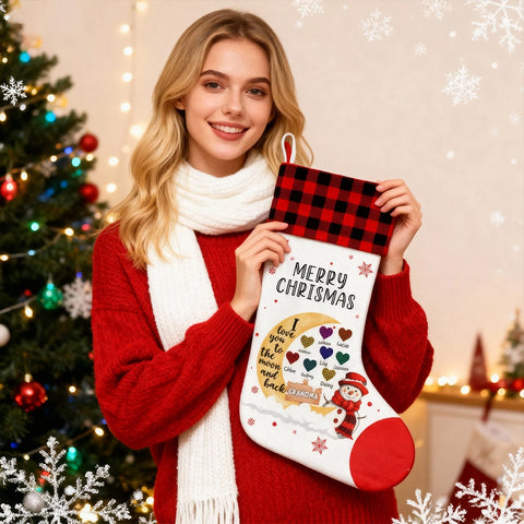 Personalized Grandma Christmas Stocking – I Love You to the Moon and Back