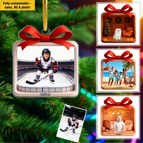 Personalized pet photo acrylic pendant Christmas decoration