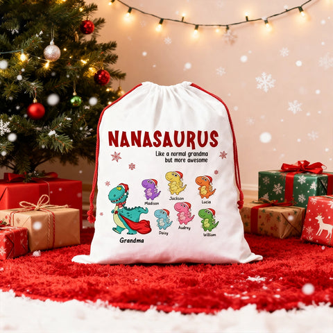 Custom Nanasaurus gift bags with your grandchild's name
