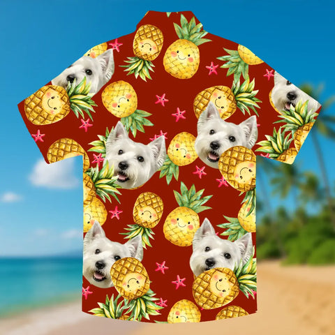 Camisa hawaiana con la cara de tu mascota: ¡lista para las vacaciones! 