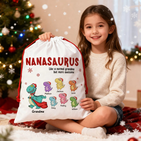 Custom Nanasaurus gift bags with your grandchild's name