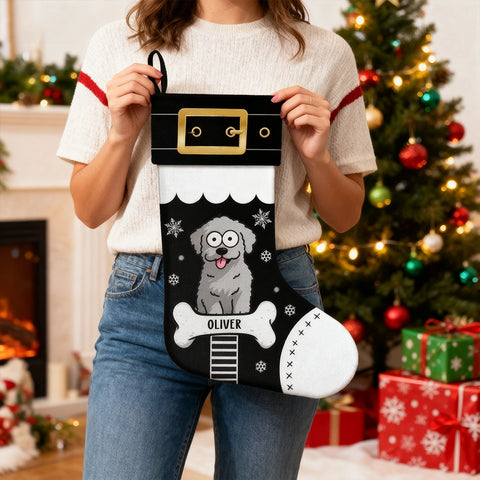 Custom Pet Christmas Stockings - Cartoon Dog Pattern Gifts