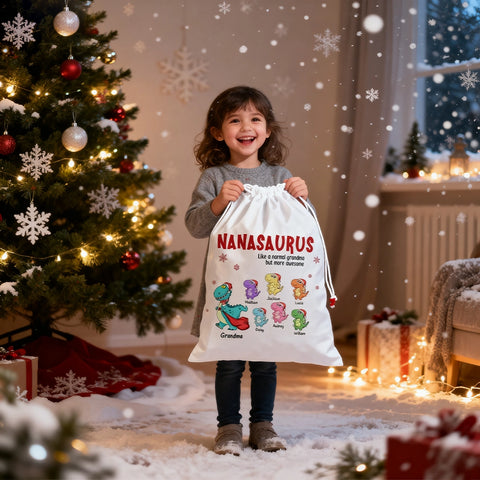 Custom Nanasaurus gift bags with your grandchild's name